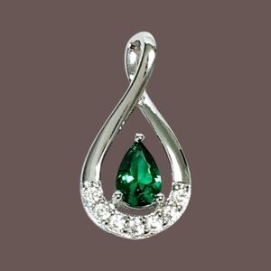 Emerald Sterling Silver Pendant